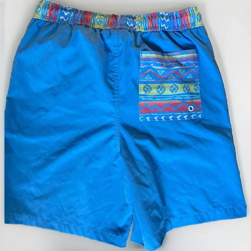 Cabana by‎ Crown & Ivy  Youth  Swim Shorts Large Blue Drawstring